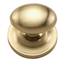 MT0114-032 MSB - 1-1/4" Egg Knob on Rosette - Satin Brass