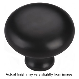 MT0117-032 BLK - 1-1/4" Round Cabinet Knob - Flat Black