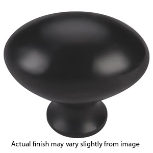 MT0118-038 BLK - 1-1/2" Egg Cabinet Knob - Flat Black