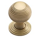 MT0973-032 MSB - 1-1/4" Reeded Cabinet Knob - Satin Brass