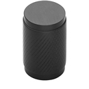 MT3850-020 BLK - 13/16" Knurled Cylinder Knob - Flat Black