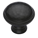 MT4545-032 BLK - 1-1/4" Hammered Cabinet Knob - Flat Black