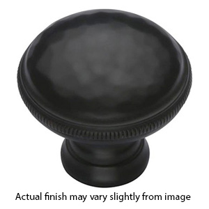 MT4545-032 BLK - 1-1/4" Hammered Cabinet Knob - Flat Black