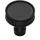 MT4547-032 BLK - 1.25" Ridged Cabinet Knob - Flat Black