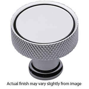 MT4648-032 PCH - 1.25" Round Knob w/ Knurled Edge - Polished Chrome