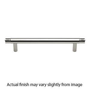 MT4446-254 PNI - 10"cc Ridged Cabinet Pull - Polished Nickel