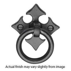 6331 - Ashley Norton - Fleur-de-Lis Ring Pull - Matte Black