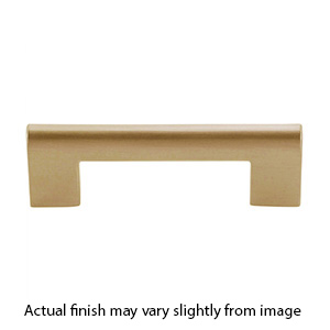 438 - Round Rail - 3-3/4"cc Cabinet Pull - Warm Brass