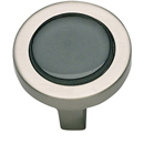 229 - Spa - 1.25" Cabinet Knob - Black Glass w/Brushed Nickel