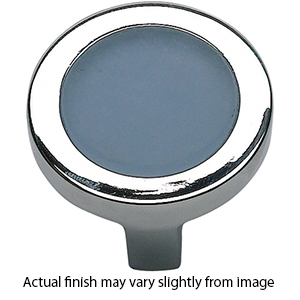 229 - Spa - 1.25" Cabinet Knob - Blue Glass w/Polished Chrome