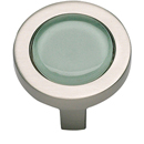 229 - Spa - 1.25" Cabinet Knob - Green Glass w/Brushed Nickel