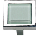 230 - Spa - 1-3/8" Cabinet Knob - Green Glass w/Polished Chrome