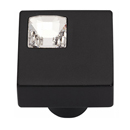 3194 - Off-Center Crystal Knob - Matte Black