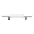 280 - Zanzibar - 3" Cabinet Pull - White Leather/ Brushed Nickel