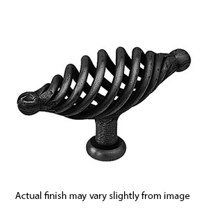 1143-85 - Bouvet Birdcage - Oval Basket Knob w/Foot - Black