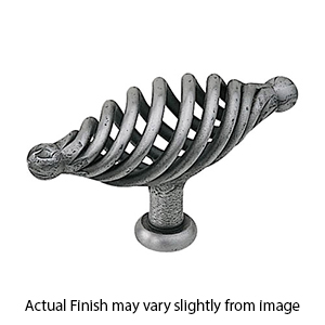 1143-85 - Bouvet Birdcage - Oval Basket Knob w/Foot - Pewter