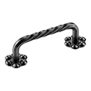 0161-80 - Bouvet Twist - 80mm Cabinet Pull w/Rosette - Black