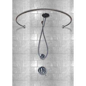 34" Wall Mounted - Circular Shower Rod