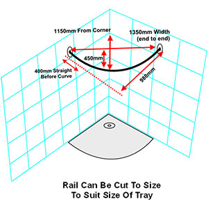 53" Neo Curved - Quadrant Shower Rod