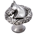 Ranch Living - Horse in Laurel Leaf Wreath Knob (Left)