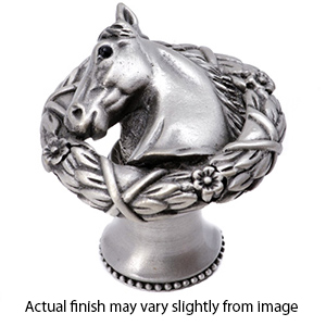 Ranch Living - Horse in Laurel Leaf Wreath Knob (Left)