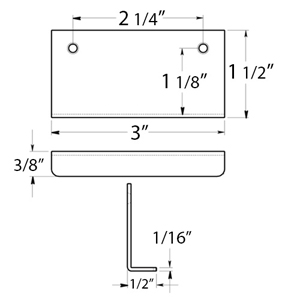 3" Angle Tab Pull - Polished Brass