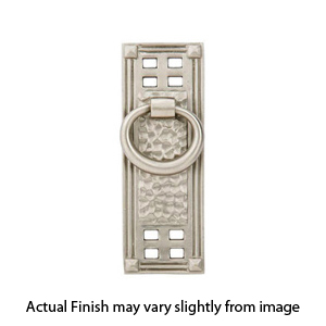 86042 - Arts & Crafts - Hammered Vertical Ring Pull - Satin Nickel