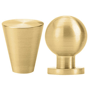 Contemporary Brass Knobs - Satin Brass