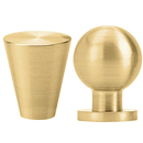 Contemporary Brass Knobs - Satin Brass