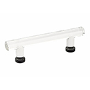 86724 US19 - Glass Crystal - 4"cc Cabinet Bar Pull - Flat Black