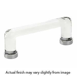 86725 US26 - Glass Crystal - 4"cc Cabinet Pull - Polished Chrome