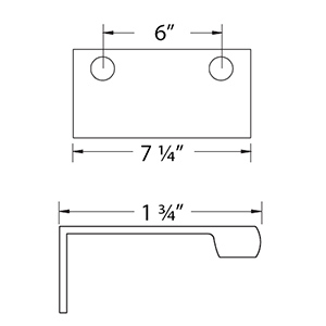 6"cc Edge Tab Pull - Satin Nickel