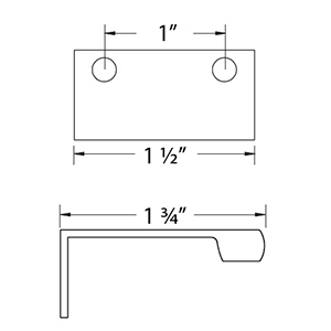 1"cc Edge Tab Pull - Polished Chrome