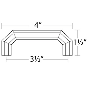 86614 - Hollywood Regency - 3.5" Riviera Pull - Flat Black