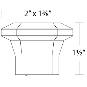 86613 - Hollywood Regency - 2" Riviera Rectangular Knob - Satin Brass