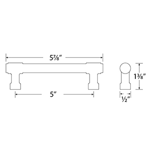 86688 - Industrial Modern - Jasper 5" Pull - Oil Rubbed Bronze