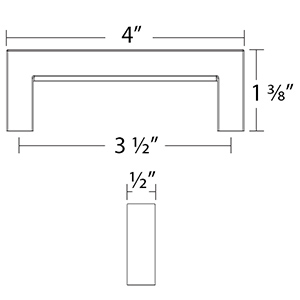 86704 - Modern Rectangular - Warwick 3.5"cc Pull - Satin Nickel