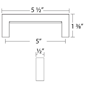 86706 - Modern Rectangular - Warwick 5"cc Pull - Satin Nickel