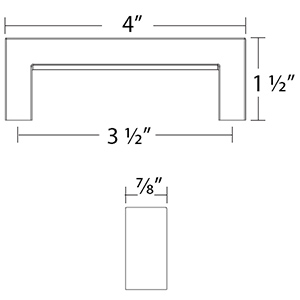 86714 - Modern Rectangular - Keaton 3.5"cc Pull - Satin Nickel