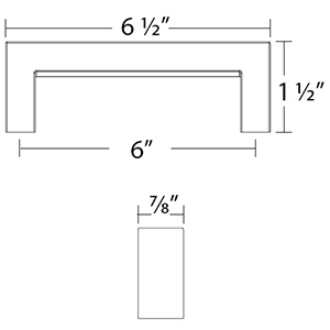 86717 - Modern Rectangular - Keaton 6"cc Pull - Satin Brass