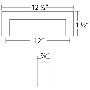 86720 - Modern Rectangular - Keaton 12"cc Pull - Polished Nickel