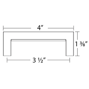 86667 MB - Rustic Modern - 3 1/2"cc Cabinet Pull - Medium Bronze