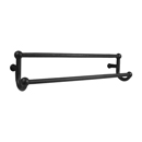 23051-6 - Sandcast Bronze - 18" Double Towel Bar - Type 6 Rosette - Flat Black