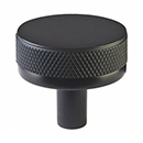 1-1/4" Select Knurled Cabinet Knob - Flat Black