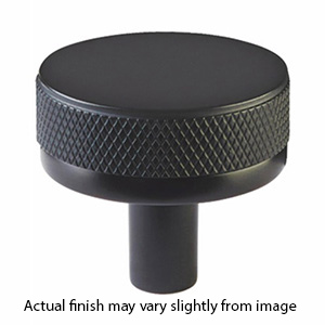 1-1/4" Select Knurled Cabinet Knob - Flat Black