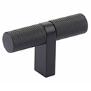 2-1/4" Select Bar Knurled Cabinet T-Knob - Flat Black