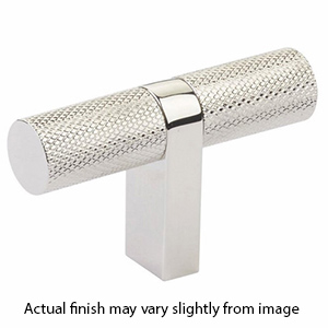 3-1/8" Select Bar Knurled Cabinet T-Knob - Polished Nickel