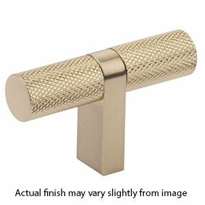 3-1/8" Select Bar Knurled Cabinet T-Knob - Satin Brass