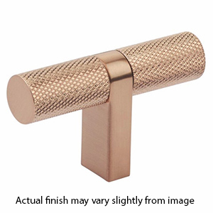 3-1/8" Select Bar Knurled Cabinet T-Knob - Satin Copper