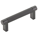 3.5" cc Select Knurled Cabinet Rectangular Pull - Flat Black